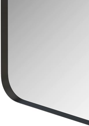 JovyTide Metal Framed Wall Mirror 24 Inch Black Contemporary Design