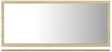 Modern Minimalist Wall Mirror with Wooden Frame 315x146