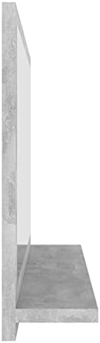 vidaXL Modern Wall Mounted Bathroom Mirror Concrete Grey