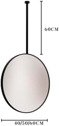 Floating Ceiling Mirror with Metal Frame 40x40cm Clear and Shatter-Resistant