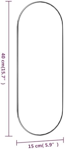 vidaXL Oval Wall Mirror 59x157 in Transparent