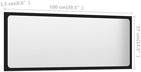 Black Rectangular Wall Mirror for Bathroom Vanity 1