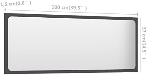 vidaXL Wall Mirror Vanity Unit Gray 394x146