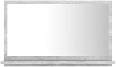 vidaXL Modern Wall Mounted Bathroom Mirror Concrete Grey