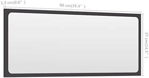 vidaXL Gray Wall Mirror for Bathroom and Hallway