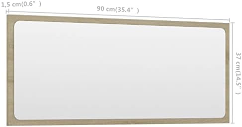 Sonoma Oak Wall Mirror 354 x 146 for Bathroom Bedroom