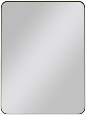 JovyTide Metal Framed Wall Mirror 24 Inch Black Contemporary Design