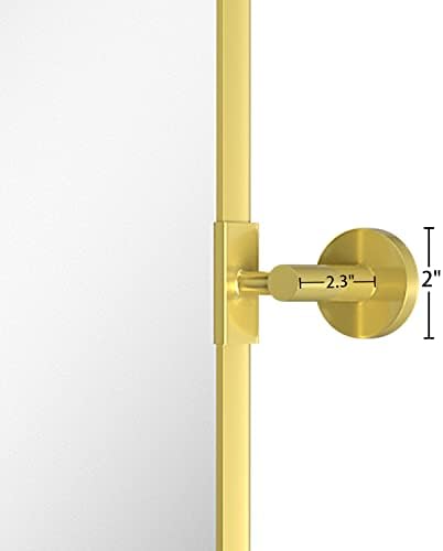 Gold Pivot Vanity Mirror 36x24 Inch Shatterproof Modern
