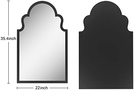 NXHOME Black Metal-Frame Accent Wall Mirror