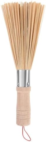 Bamboo Wok Brush with Wood Handle for Cast Iron Pots and Pans