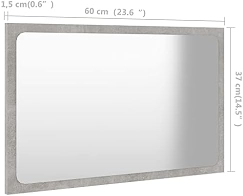 CUMYZO Bathroom Mirror Concrete Gray 236x146x06
