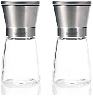 JAJKAFCL Pepper Salt Grinder Set of 2 Adjustable Coarseness