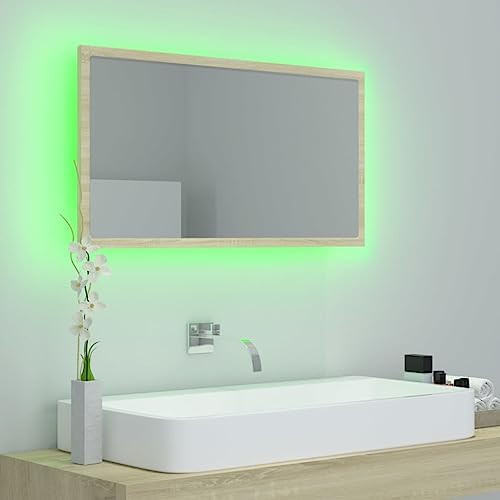 VRAXO LED Mirror Sonoma Oak 315x33x146 1