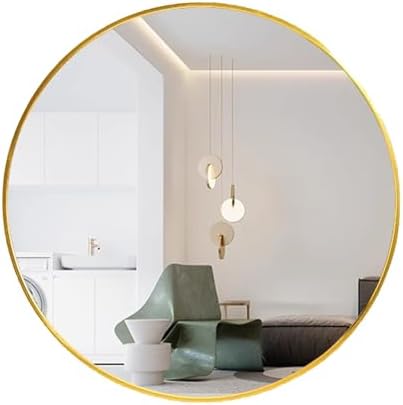 ZPRYZHD Gold 50cm Wall Mounted Round Mirror