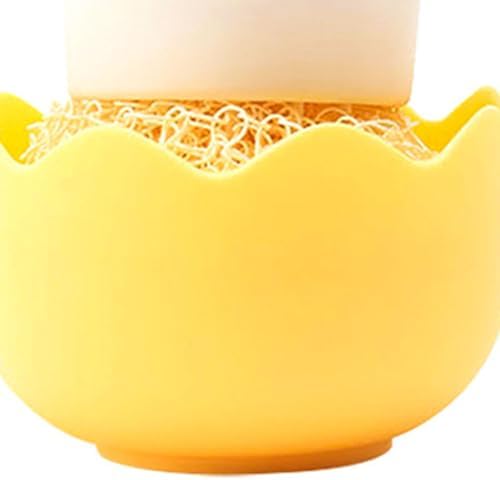 Cute Eggshell Dish Scrub Brush with Ergonomic Grip