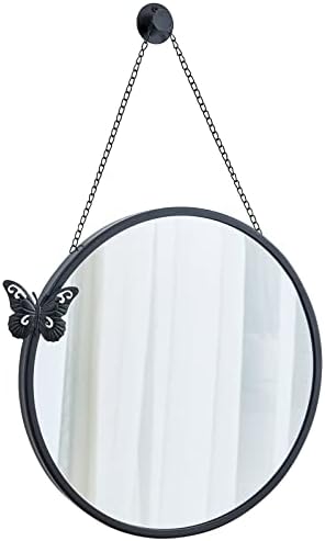Mxfurhawa Round Wall Mirror 1574 Inch Gold Frame with Chain