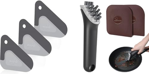 Matscover 2 in 1 Dish Scraper with Cast Iron Brush