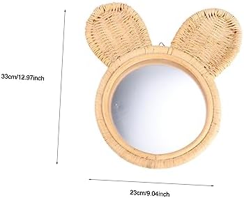 PLAFOPE 1Pc Woven Rattan Wall Mirror Beige