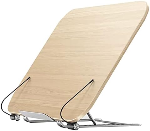 UHRLGHS Foldable Wooden Cookbook Stand with 12 Adjustable Height