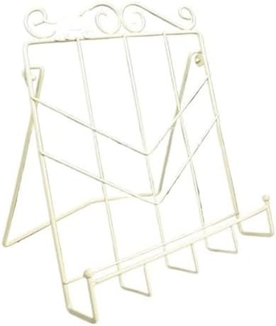 ZDOYUN Retro Wire Cookbook Stand with Double Arms and Base - White