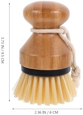 Cabilock 2pcs Bamboo Dish Cleaning Brush for Kitchen and Bathroom
