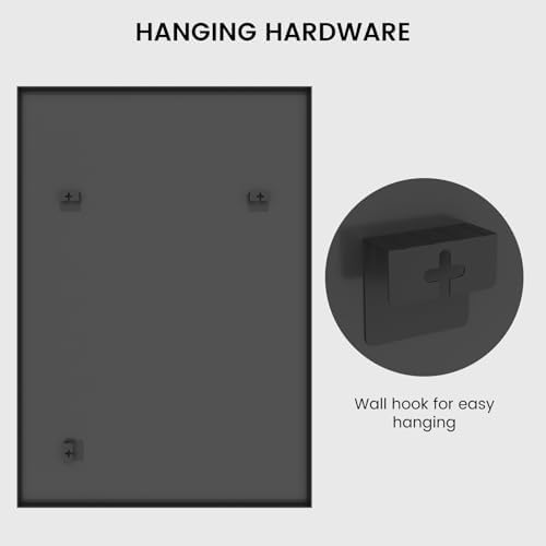 HOMECOOKIN Black Metal Bathroom Mirror 28x40 Inch