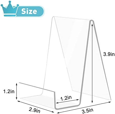 Trophable 4 Pack Clear Acrylic Book Stand for Books Magazines Tablets