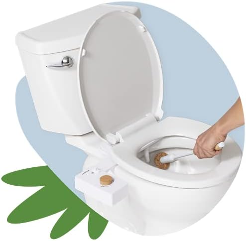 TUSHY Spa Bamboo Premium Bidet and Coconut Husk Toilet Brush Bundle