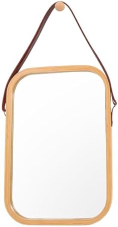 MERRYHAPY Wall-Mounted Bamboo Vanity Mirror 38x26cm