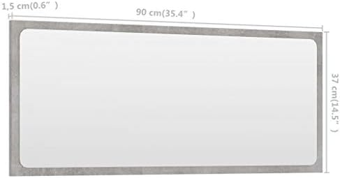 CUMYZO Bathroom Mirror Concrete Gray 354 x 146