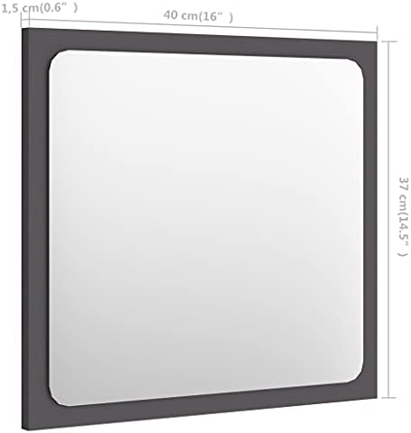 Gray Bathroom Mirror 157x146 Inch Wall Mounted