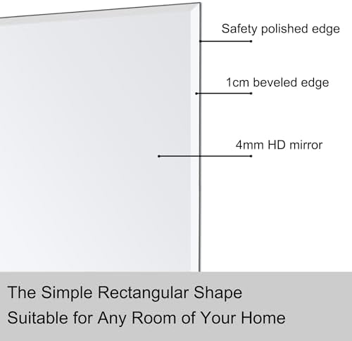 Ruomeng 40 x 30 Frameless Wall Mirror 1