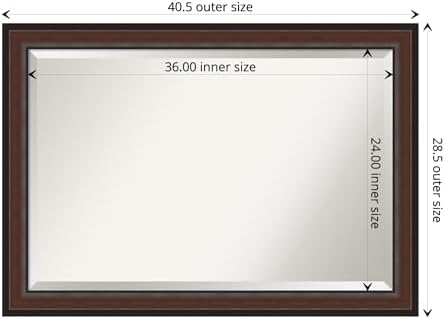 Amanti Art Brown Bathroom Mirror 29x41