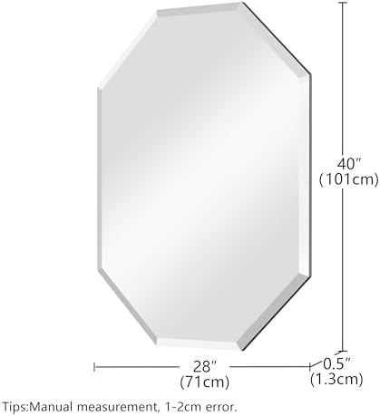 Silver Frameless Bathroom Mirror 28x40 Rectangle