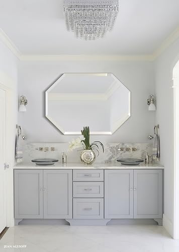 Silver Frameless Bathroom Mirror 28x40 Rectangle