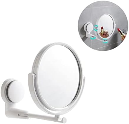 MERRYHAPY 180 Degree Adjustable Round Wall Mirror for Makeup