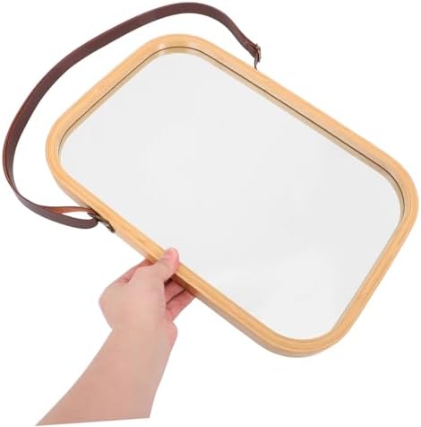 MERRYHAPY Wall-Mounted Bamboo Vanity Mirror 38x26cm