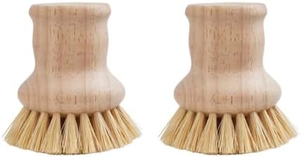 HIC Kitchen Natural Bristle Dish Pan Scrub Brush Set of 2