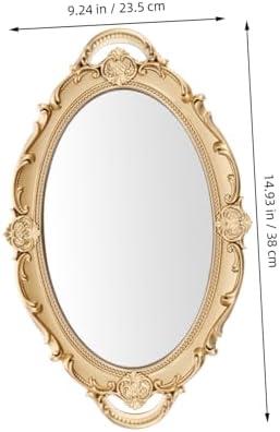 GLEAVI Baroque Wall Mirror with Gold Frame and Glass Tray
