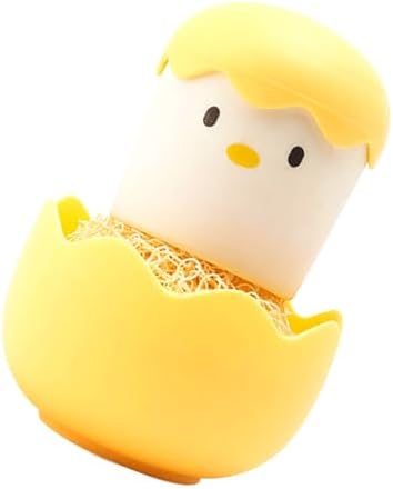 Cute Eggshell Dish Scrub Brush with Ergonomic Grip