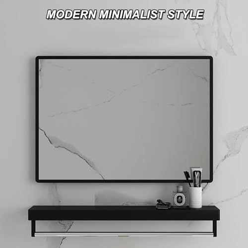 Modern Bathroom Vanity Mirror with Metal Frame Black 20 Inch