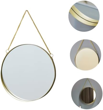 PartyKindom Round Hanging Vanity Mirror for Entryway Bedroom