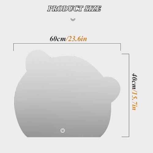 HUQIJU Bathroom Mirror with Lights 40x60cm