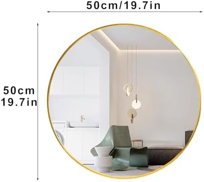 ZPRYZHD Gold 50cm Wall Mounted Round Mirror