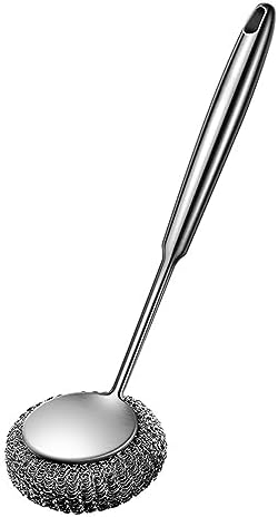 Guaber Stainless Steel Scrub Brush for Cast Iron Pans and Pots 1