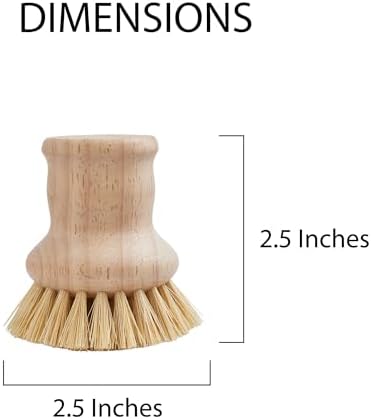 HIC Kitchen Natural Bristle Dish Pan Scrub Brush Set of 2