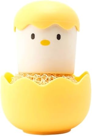 Cute Eggshell Dish Scrub Brush with Ergonomic Grip