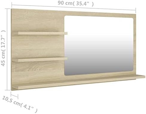 Wall Mirror with Open Partition for Bathroom Vanity