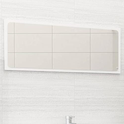 Makastle White Bathroom Mirror with Rounded Corners
