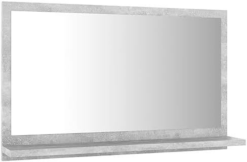 vidaXL Modern Wall Mounted Bathroom Mirror Concrete Grey